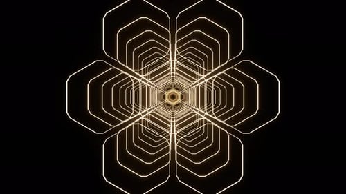 Light Orange Abstract Glowing Hexagonal Structure Background Vj Loop In 4K