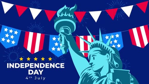 4th of july celebration united states independence day USA animation 4k