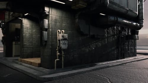Futuristic Urban Architecture with a Detailed Building Corner