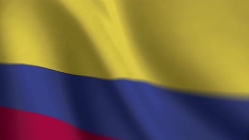Realistic Waving Colombia Flag Seamless Loop