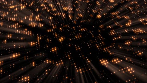 Dynamic Orange Glowing Grid Particles Background