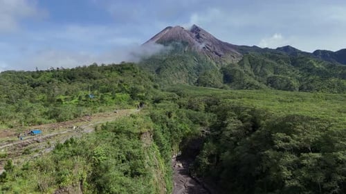 Stunning Mount Merapi Sunrise with Clear Skies