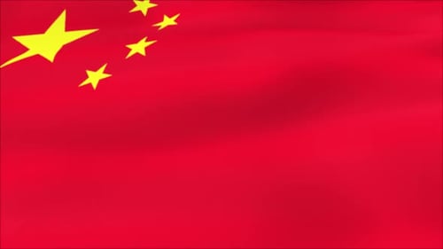 Animated Waving Flag of China Background