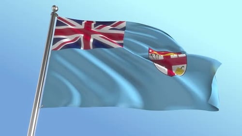 Realistic Waving Flag of Fiji Seamless Loop