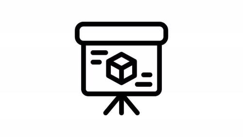 animación de iconos de líneas de arquitectura