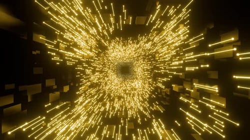 Raios de néon brilhantes em movimento com o loop 3D Speed of Light