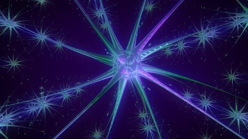 Abstract Glowing Neon Neuron Network Animation Loop