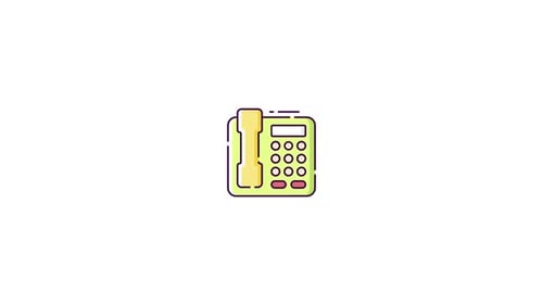 Modern Animated Telephone Icon Line Art