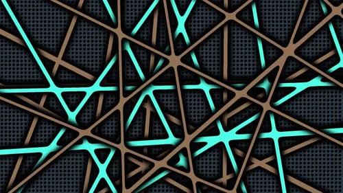 Cyan and Brown Paper Cut Shapes and Lines Background