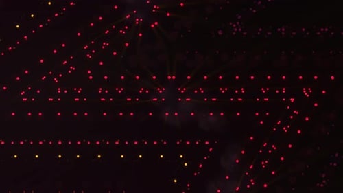 Abstract Geometric Network of Glowing Dots and Lines