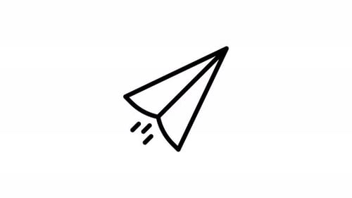 Paper Plane – Line Animated Icon – Alpha Channel – 4K