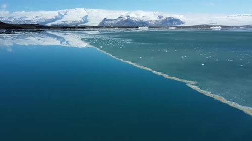 Melting Ice in Jokulsarlon Glacier Lagoon Huge Icebergs Are Drifting In Calm Water Arctic Nature Ice