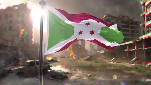 Bandeira do Burundi e antecedentes de guerra destruíram a megalópole
