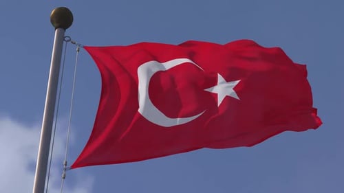 Flagge der Türkei in Zeitlupe
