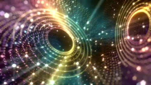 Colorful Glittering Rings Animation Background