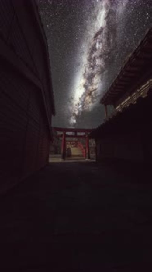 Dark Alley With Milky Way in Background