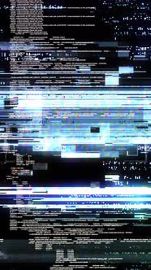 Vertical Glitch Code Screen Hacked Alert Animation