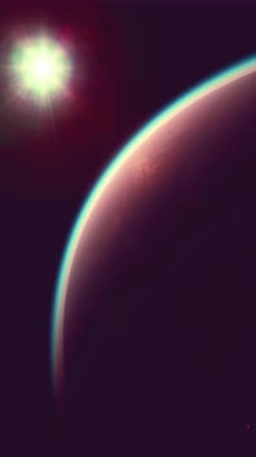 Sphere of Nightly Earth Planet in Outer Space Vertical
