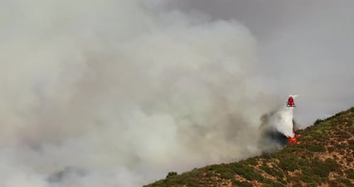 Helicopter Response Activated to Assist in Malibu Wildfire Firefighting