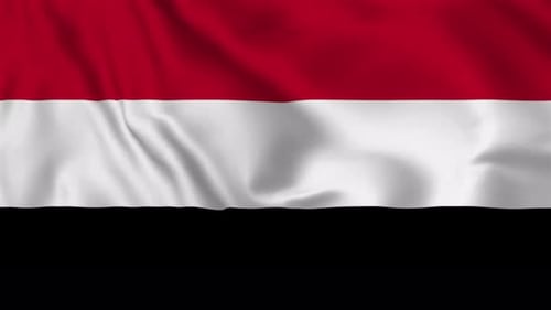 Animated Flag of Yemen Waving with Realistic Fabric