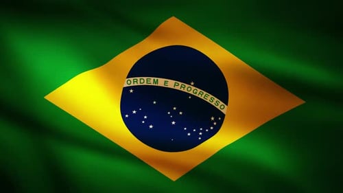 Realistic Waving Brazil Flag Animation