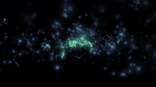 Green glow energy animation in dark