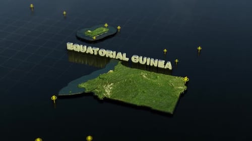 3D Animated Map Reveal of Equatorial Guinea