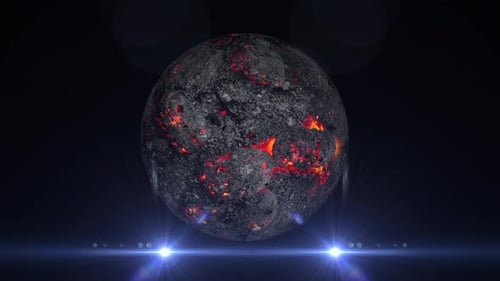 Lava planet texture sphere Lava animation and lighting background, Video animation. 2110