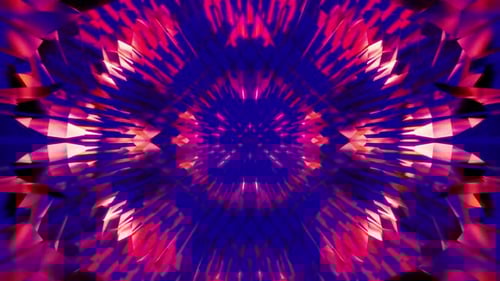 Red With Blue Background Vj Loop Kaleidoscope Animation