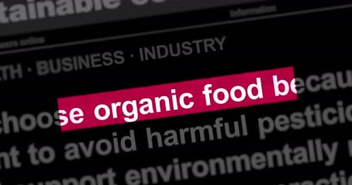 Kinetic Typography Text Reveal Animation for Organic Food Theme