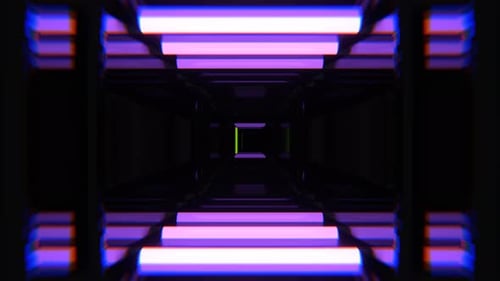 Purple And Light Green Neon Abstract Strobe Hallway Background Vj Loop I 4K