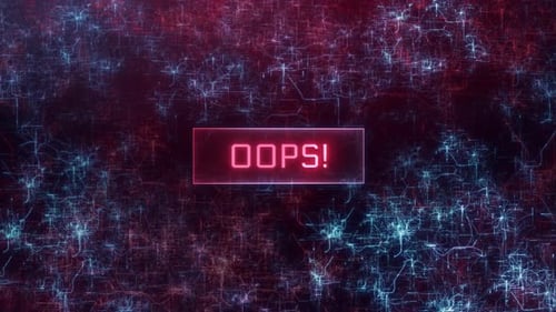 Neon Error Message Reveal with Digital Background