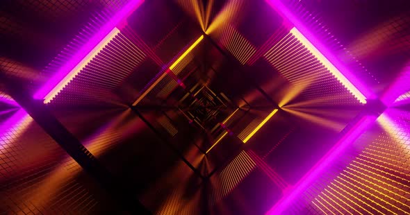 Futuristic Neon Geometric Tunnel Loop Background, Backgrounds Motion ...