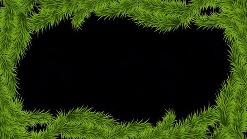 Festive Animated Pine Branch Frame