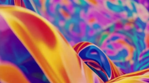 Abstract Liquid Waves Flowing Iridescent Colors Loop Background