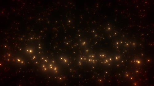 Abstract Glowing Golden Particles Motion Background