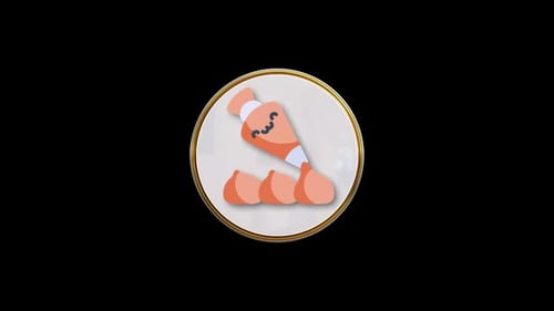 Christmas Pastry Bag Circle Icon Loop Animation