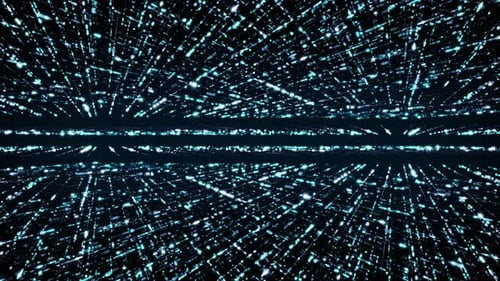 4K Concept of digital computer networking tunnel in futuristic technology in blue concept 10