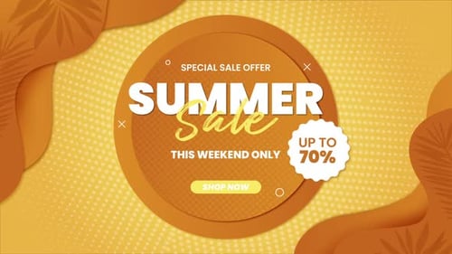 Modern Summer Sale Title Animation with Abstract Shapes