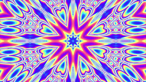 Vibrant Abstract Psychedelic Kaleidoscope Pattern Loop Background