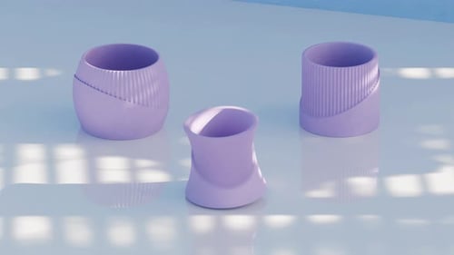 Animación de transformación 3D de Vases Loop