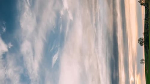Vertical Footage Time Lapse Timelapse Timelapse Of Spring Field At Sunrise Morning Sunrise Sky Above