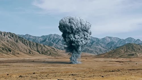 Huge Bomb Explosion with a mushroom FullHD resolution