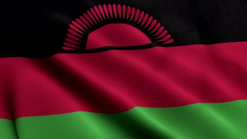 Realistic Malawi Flag Waving Seamless Loop