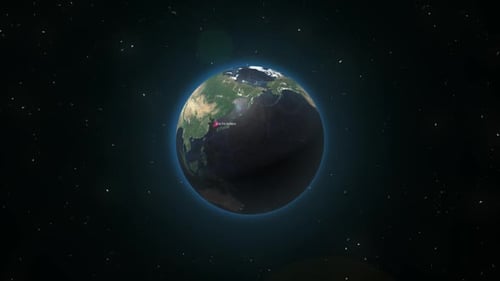 Earth Zoom From Space To South Korea