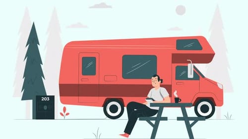 2D Man Resting In A Camp 4K