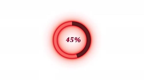 Neon Red Glowing Circle Progress Bar Animation