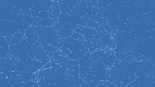 4k Nahtlose abstrakte geometrische Plexus-Netzwerkanimation auf blauer Hintergrundschleife