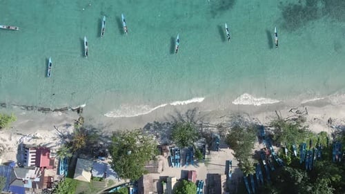 Aerial view Travel to the paradise sea beach. The Indonesia beaches.