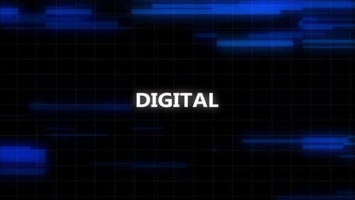 Animated Futuristic Grid Background with Blue Digital Data Stream